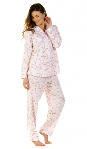 Sue Marks Flower Spray Cotton Long Sleeve Pyjamas